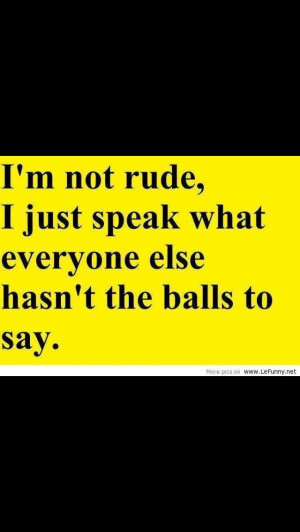 Not Being Rude Just Speaking