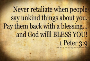 ... retaliate when People Say Unkind things about You ~ Blessing Quote