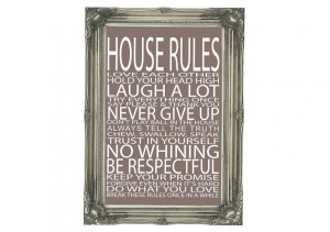 Show details for Family Quote House Rules Love Each Other Beige