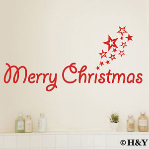 Details about Merry Christmas Removable Wall Art Quotes Stickers Vinyl ...