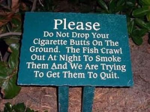 Funny Signs – Smoking Fish