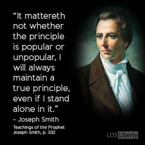 The Prophet Joseph Smith also said: “It is our duty to concentrate ...