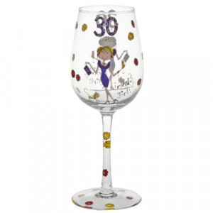 Rachel Ellen 30 Today Happy 30th Birthday Girl Wine Glass Glamorous ...