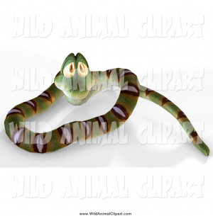 Larger Preview: Clip Art of a 3d Cute Snake by Ralf61