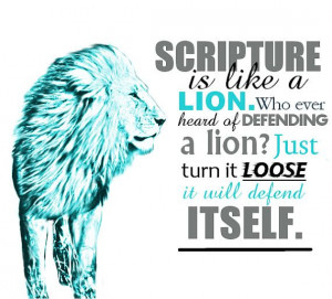 Scripture is Like a Lion Spurgeon Quote Card Stock Blue and Gray ...