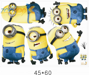 Despicable me 2 cute minions wall stickers for kids rooms ZooYoo1404S ...