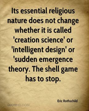 religious nature does not change whether it is called 'creation ...