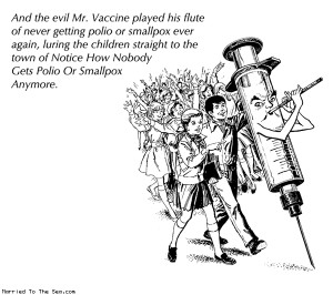 Evil Mr. Vaccine and the consequences of vaccination.