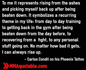 UFC Fighter Carlos Condit on his Tattoo (Phoenix)