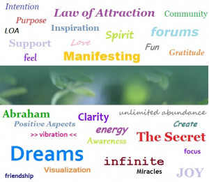 law of attraction forum words as a graphic