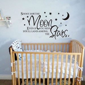 ... THE-MOON-STARS-Words-Quote-Baby-Room-Nursery-WALL-Sticker-Decal-Vinyl