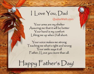 Sweet Father's Day Poem with wallpaper