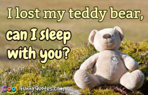 lost my teddy bear, can I sleep with you?
