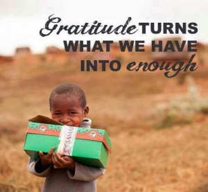 Gratitude, can fill our hearts!