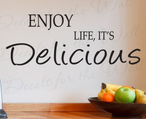 Wall Decal Sticker Quote Vinyl Lettering Large Life is Delicious ...