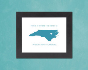 North Carolina - Home Is Where The Heart Is - 8.5x11 Personalized Map ...