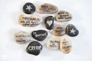 Be Postive Day 21 | DIY Quote Stones