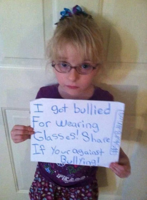 From STOP Bullying project. Glasses are nothing to be bullied about ...