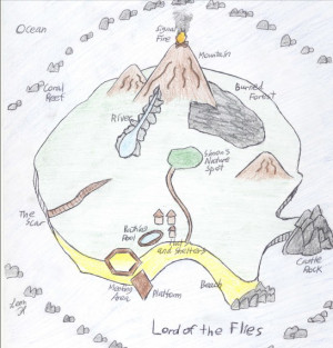 Map of Lord of the Flies
