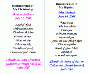 Baptism Prayer Cards Images Pictures
