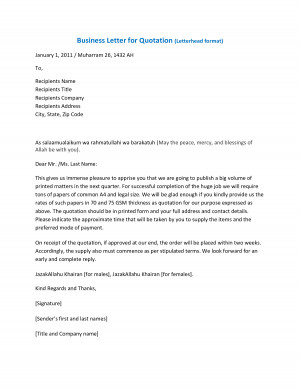 Business Letter for Quotation by HalalTradeZone