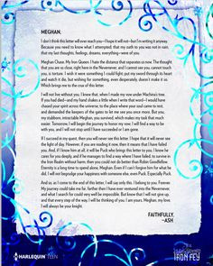 ash's letter to meghan-the iron fey series More