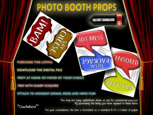 Silly Sayings Word Bubble Props For Photo Booth - INSTANT DIGITAL ...