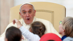 Pope Francis and young children in Rome 2013