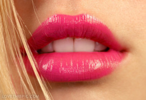 Juicy pink lips