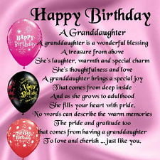 ... Coaster - Granddaughter Po em - Happy Birthday + FREE GIFT BOX
