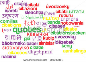 ... international many language illustration of quotes - stock photo
