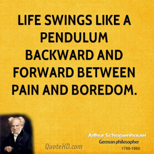Life swings like a pendulum backward and forward between pain and ...