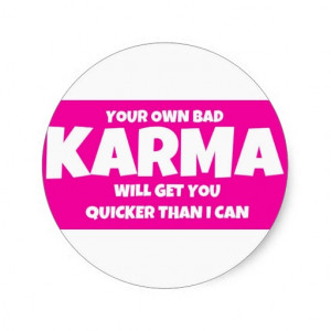 Bad Karma Quote in Hot Pink Stickers