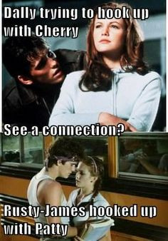 See the connection? (two books/movies: The Outsiders Rumble Fish) More
