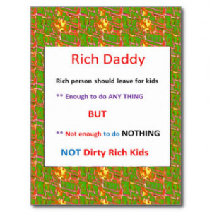 RICH DADDY - Financial Wisdom Quote Postcard