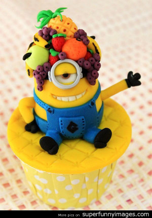 Minion cupcake funny image