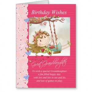 great granddaughter birthday wishes greeting card