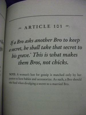 reyvan:The Bro Code: Article 101.* And beyond, if bro finds out that ...