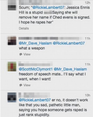 hope Ched rapes you: Now sick trolls target Jessica Ennis for her ...