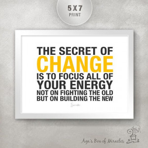THE SECRET Of CHANGE 5x7 Inspirational Quote Print / Clean Design ...