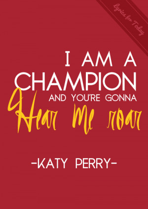 Roar” by Katy Perry to @melblisset .