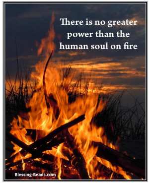 Human soul on fire
