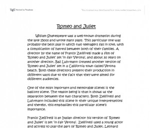 Romeo and Juliet - The balcony scene Act 2 scene 2.