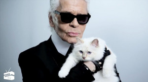 Karl Lagerfeld & Choupette – courtesy Net-a-Porter TV