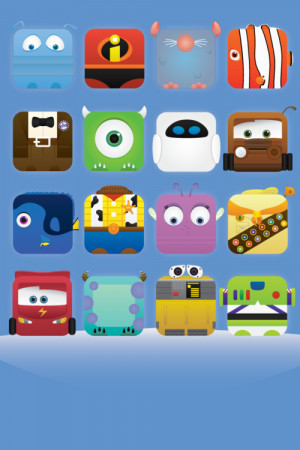 Pixar -Theme iPhone Icon Wallpaper by Jess Fong
