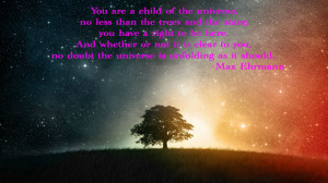 You are a child of the universe…