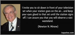 invite you to sit down in front of your television set when your ...