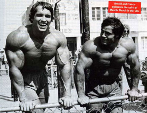 ... Schwarzenegger and his long-term training partner Franco Columbo