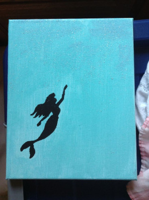 The Little Mermaid Disney canvas painting! The lighting isn't very ...