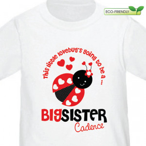 Ladybug Big Sister to be Shirt - I'm Going To Be A Big Sister Ladybug ...